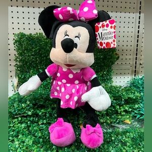 Pink Minnie Mouse plush backpack